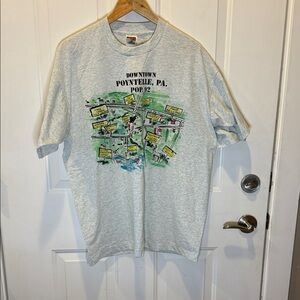 Single stitch Poyntelle PA Gray Graphic T-Shirt with Map Print